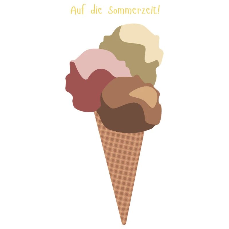 Auf die Sommerzeit Eiswaffel