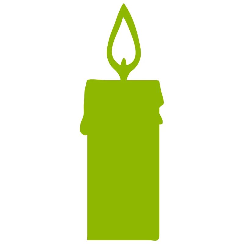 Green Candle Flame Silhouette