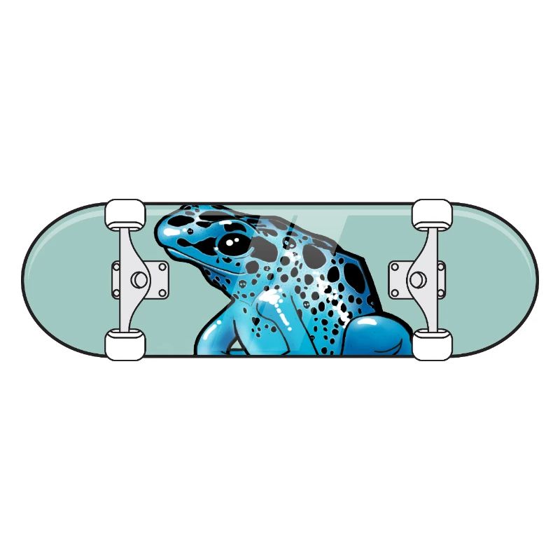 Blue Frog on Skateboard