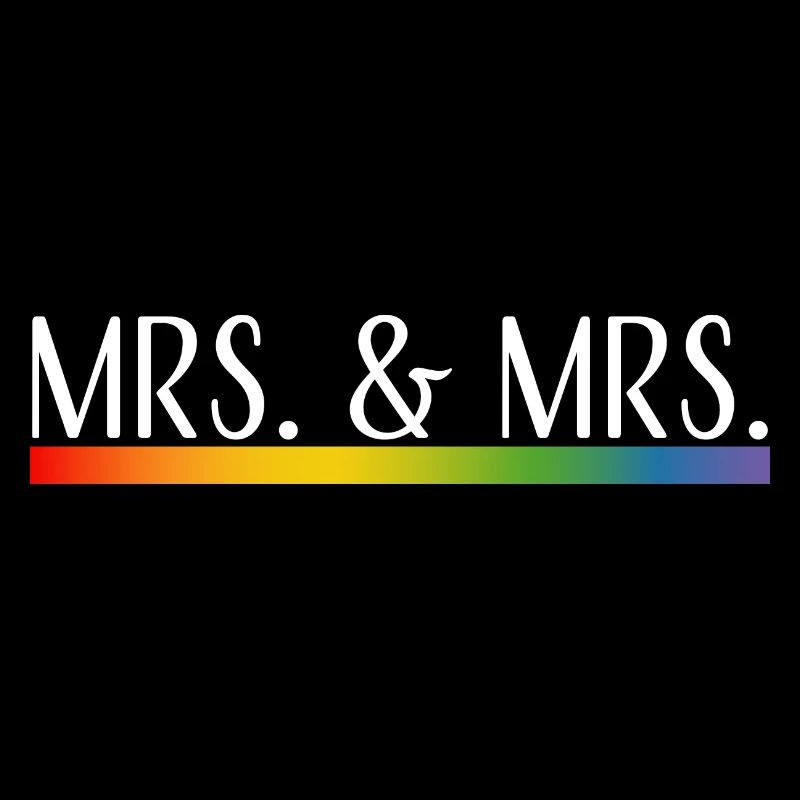 Rainbow stripes Mrs and Mrs white