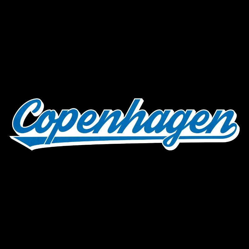 Lettrage de Copenhague Graphique bleu-blanc