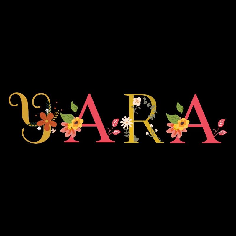 Le nom YARA décoré de fleurs