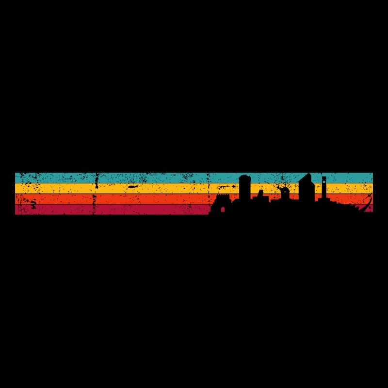 Retro Sonnenuntergang Skyline