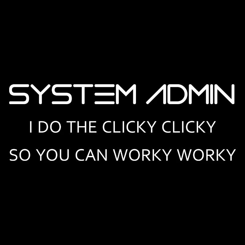 Systemadministrator machen klicky klicky in weiß