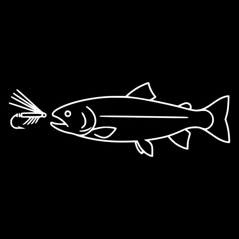 Fliegenfischen Forelle Biss Köder Vektor