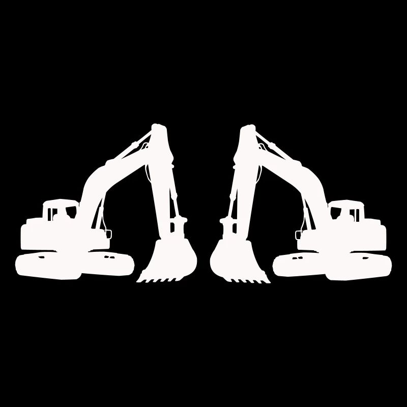 Silhouette de double excavatrice