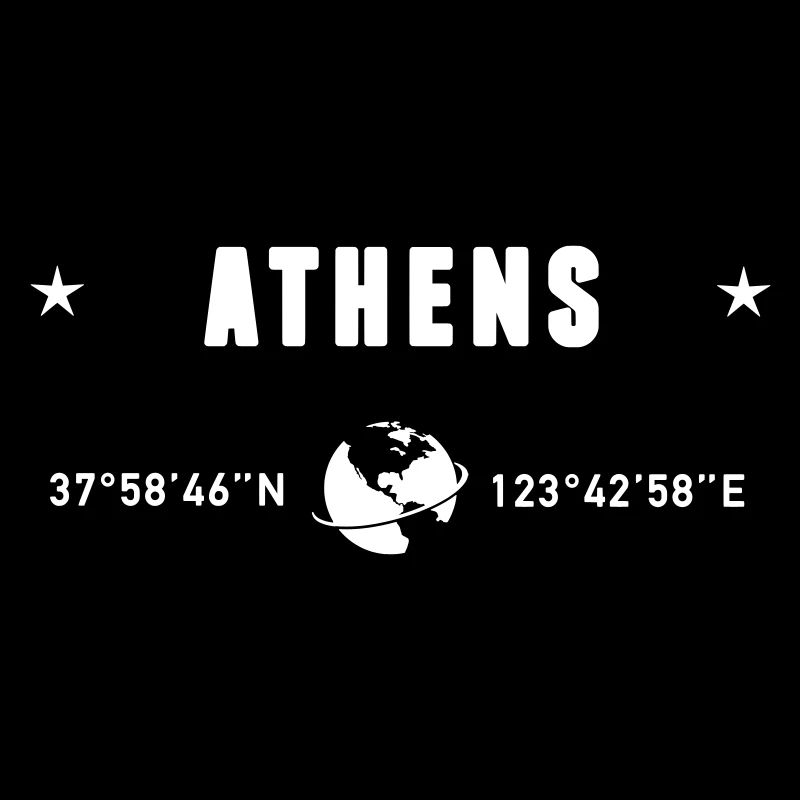 Athènes Grèce Coordonnées Planète Terre Blanche