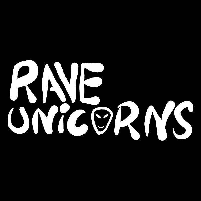Rave Unicorns Logo Text White