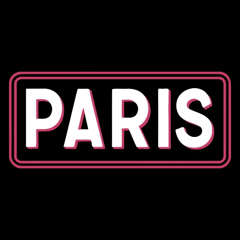 Pariser Neonschild Pink Rahmen