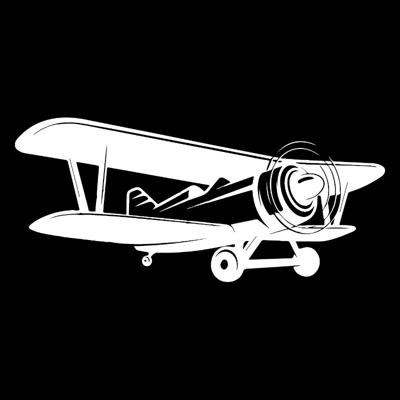 Doppeldecker Pilot Retro Minimalistisch