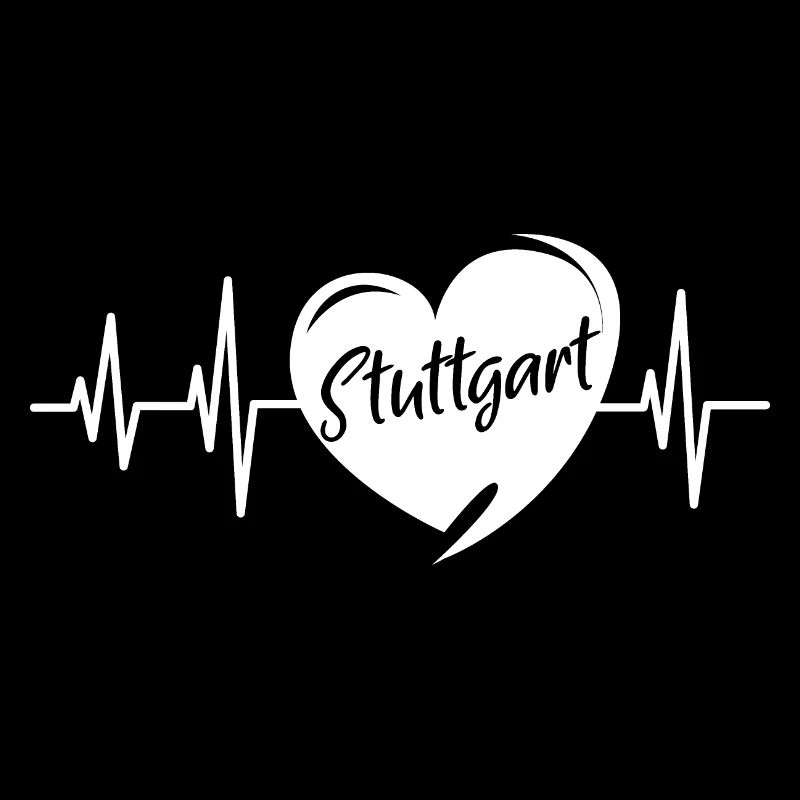 Stuttgart Herzschlag Liebe Stadt Symbol Logo Bild