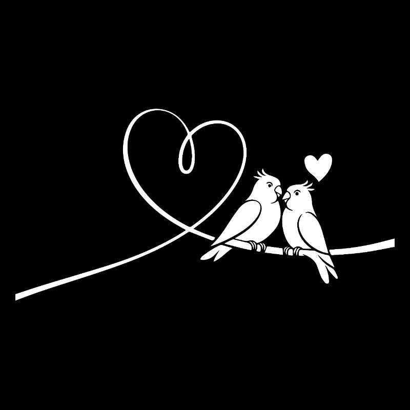 Cœur de calopsitte Romance Oiseaux Habitant du ciel