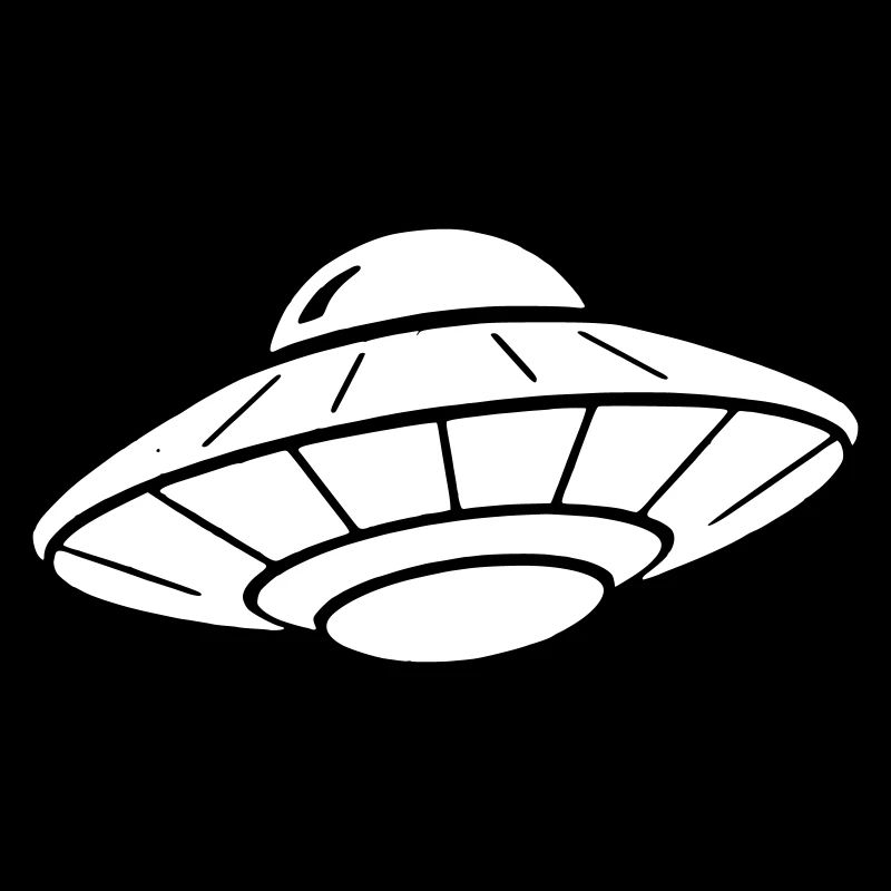 UFO Spaceship Clean Silhouette Vector