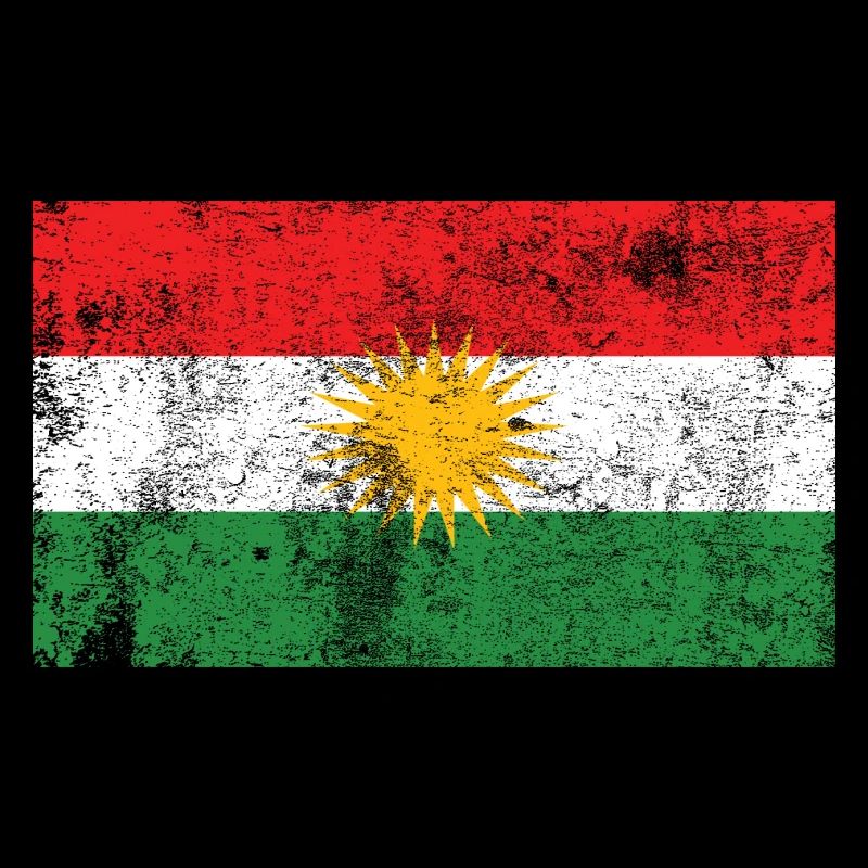 Drapeau du Kurdistan Drapeau Grunge Rétro Vintage