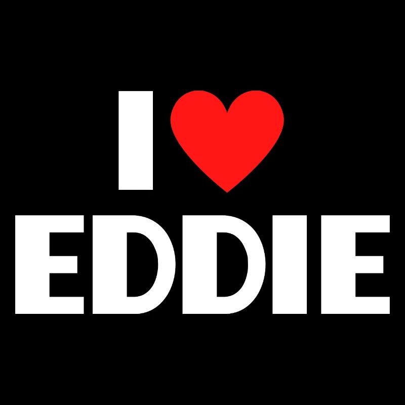 Ich liebe Eddie rotes Herz Retro Statement 