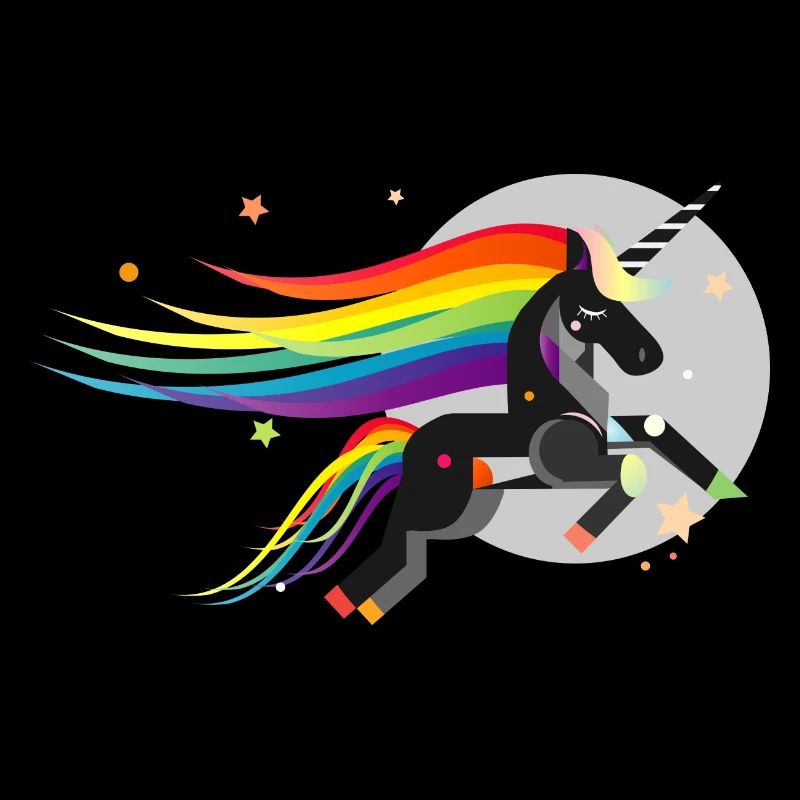 Schwarzes Einhorn – Mystisch und farbenfroh