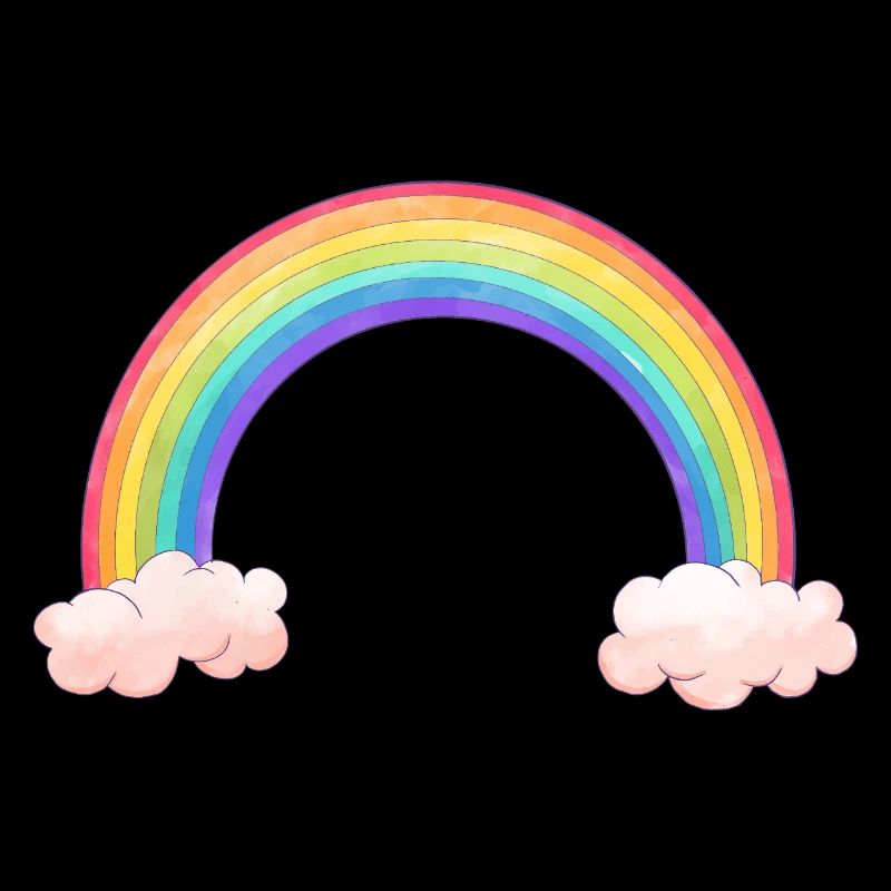 Regenbogenbogen mit Wolken