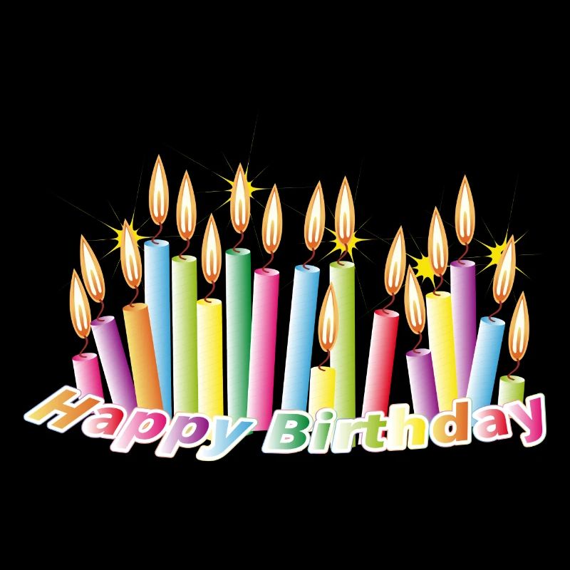 Rainbow birthday candles with happy birthday
