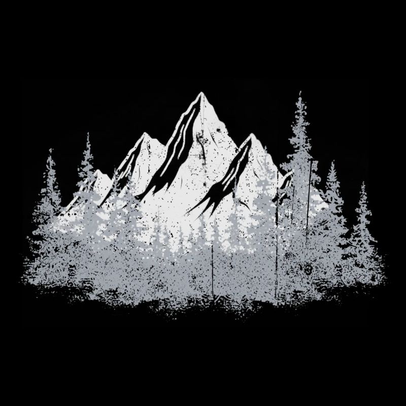Serene Mountain Forest Silhouette