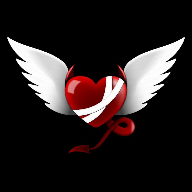 Herz Teufel Engel Design Geschenk