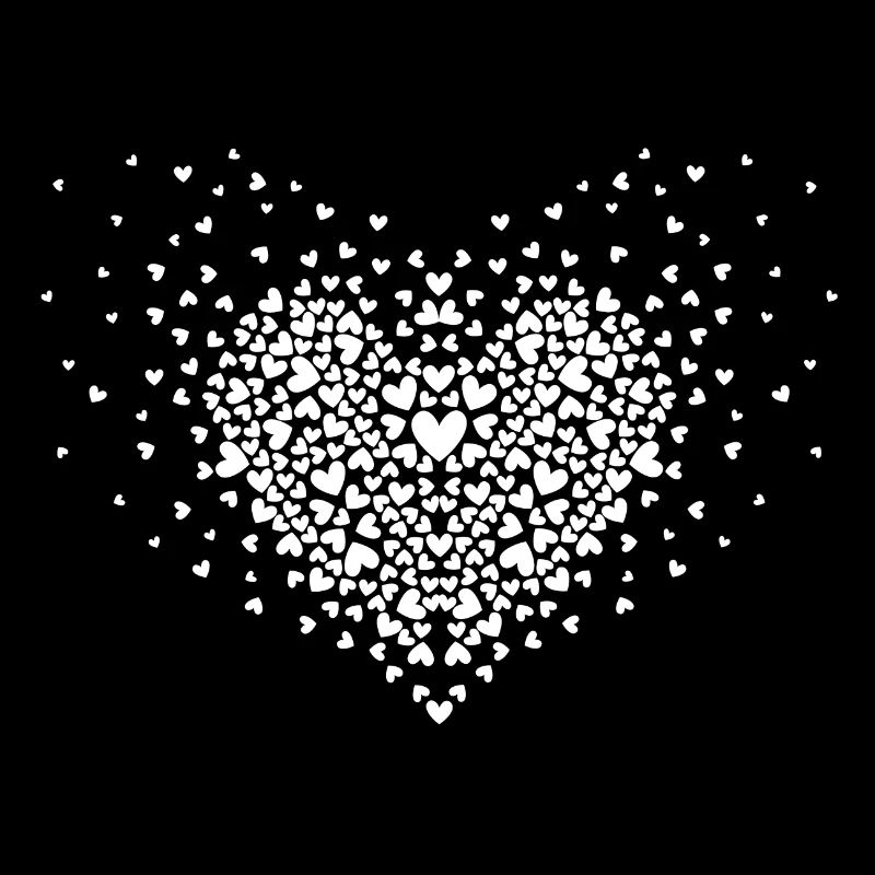 Heart explosion white