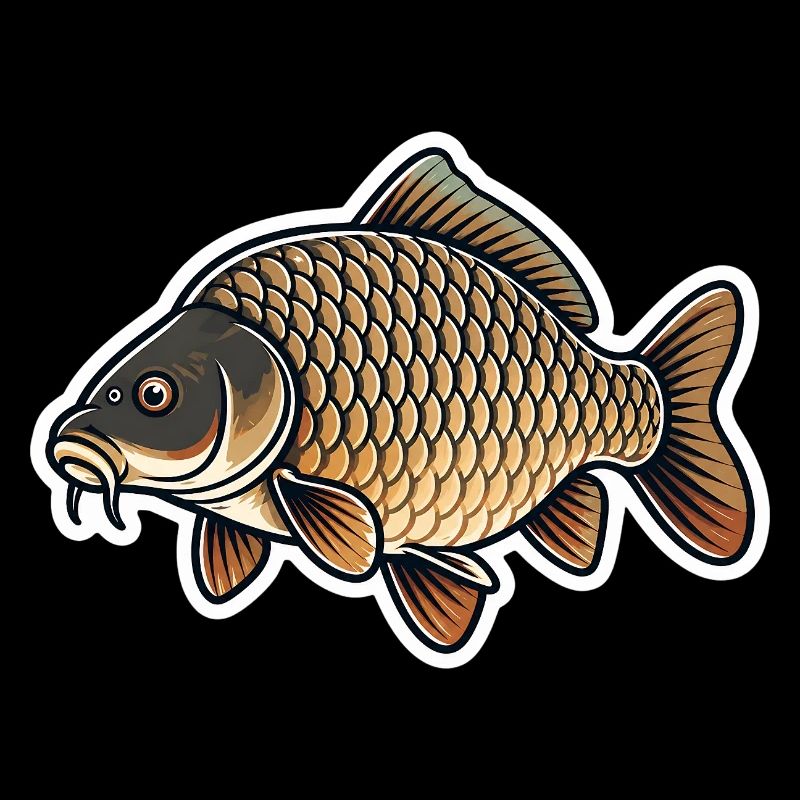 Minimalistisches Karpfenfischen-Design Sauberer Angler-Stil