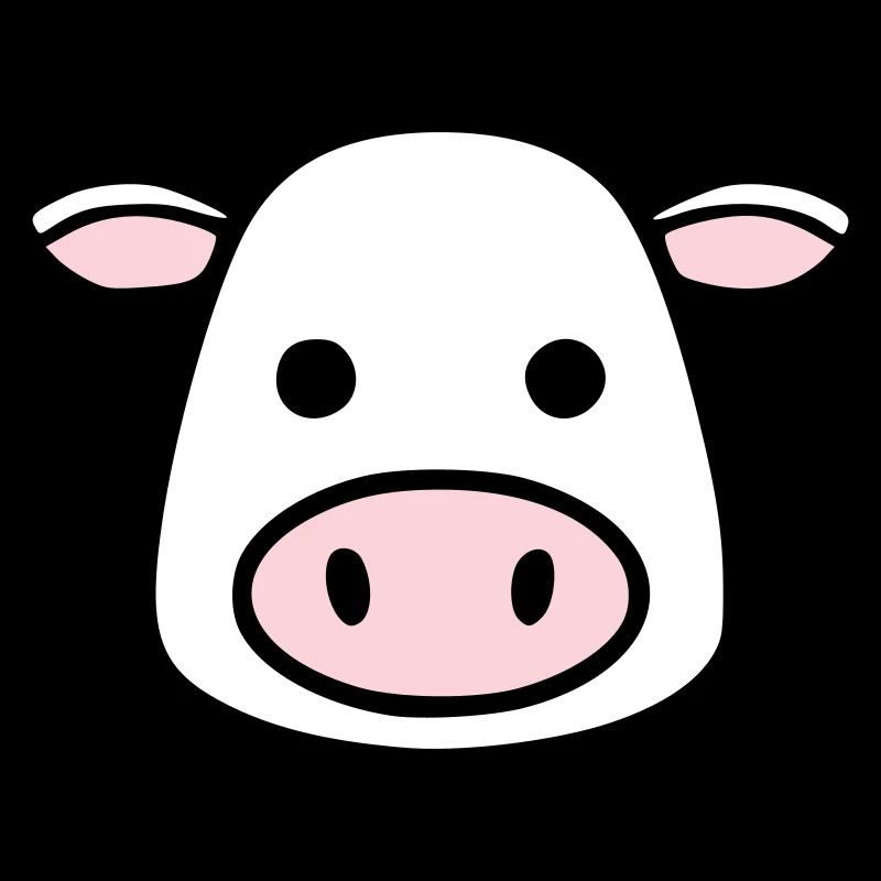 Mignonne Tête de Vache Visage Vector de la BD