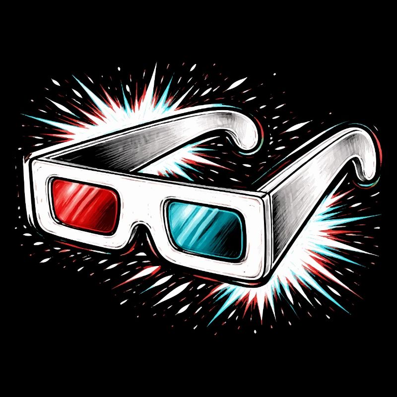 3D Brille Retro Kino Design  