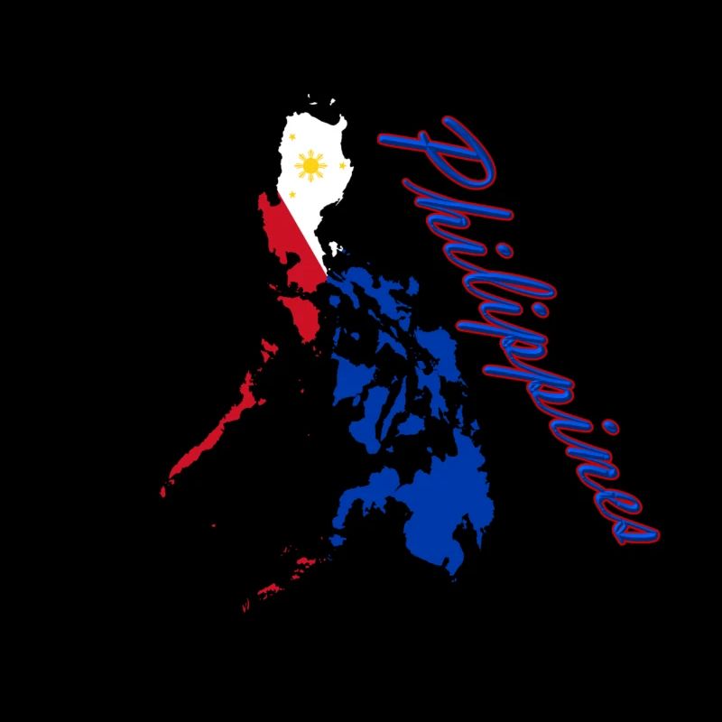 Philippinen Flaggenkarte Script