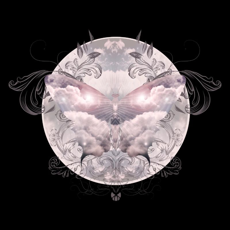 Un papillon céleste de nuages délicats