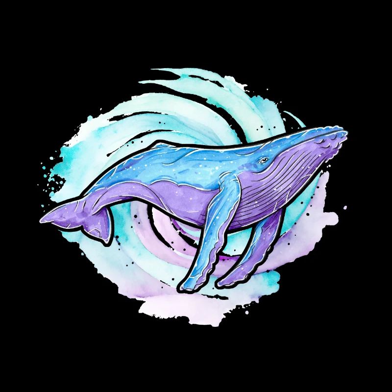 Baleine à bosse aquarelle