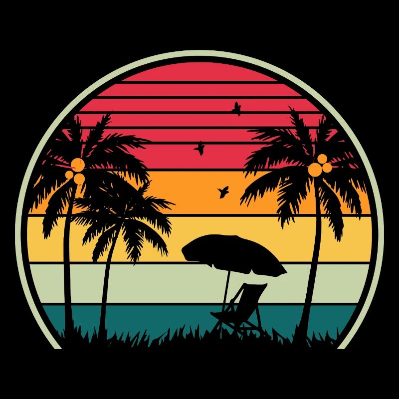Retro Beach Sunset