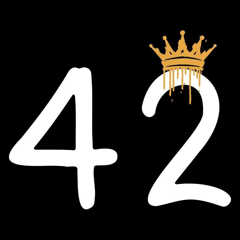 Graffiti-Zahl 42 mit Krone