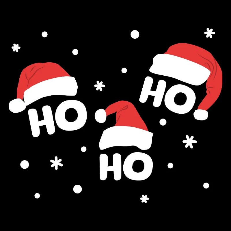 HO HO HO avec des chapeaux de Père Noël