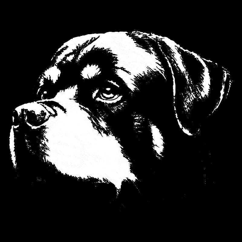 Hund Rott Silhouette Schwarz-Weiß