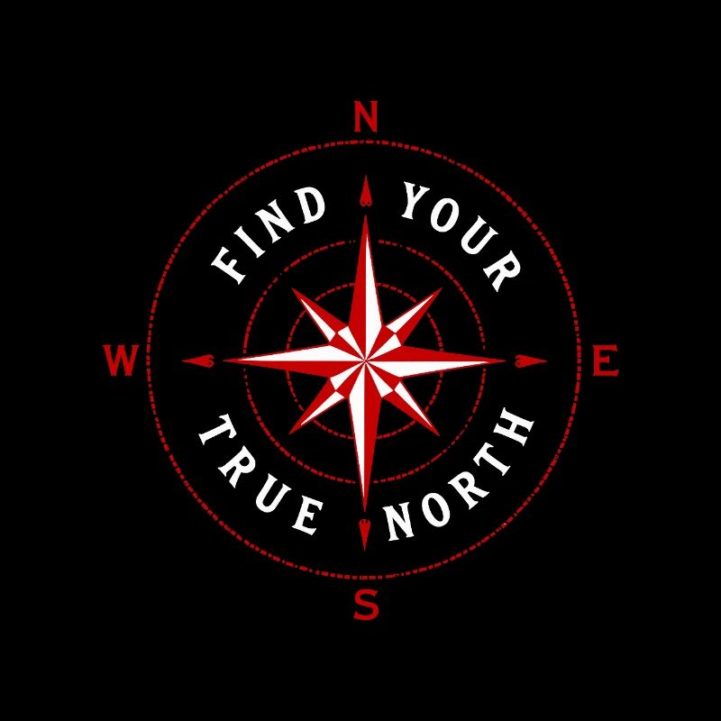 Find Your True North Kompass Kompassrose Symbol
