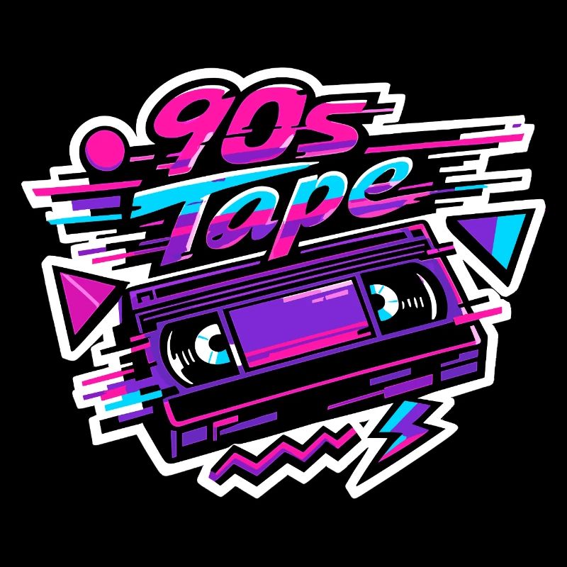 90s Tape Neon Retro Cassette