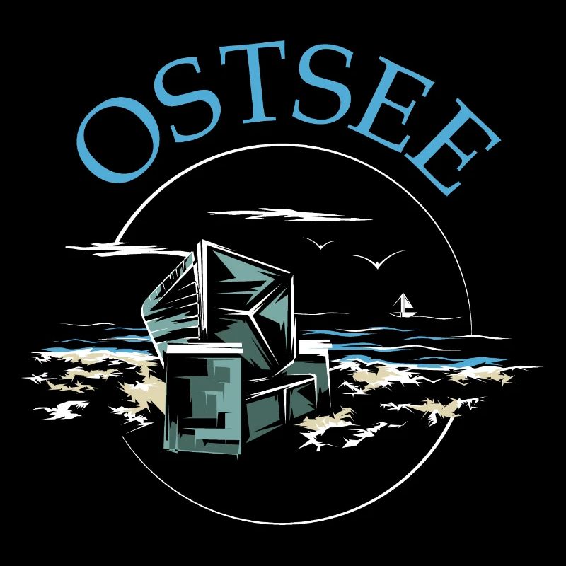 Ostsee Strandkorb See Symbol Meer Illustration