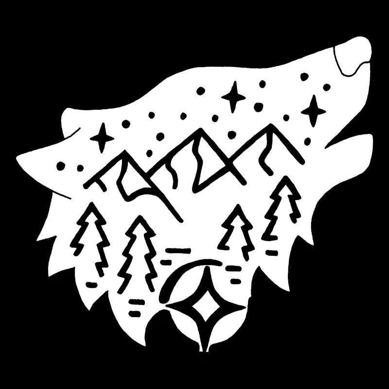 Loup blanc totem de la nature
