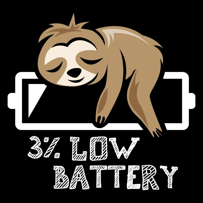 sloth battery empty funny animals comic cartoon