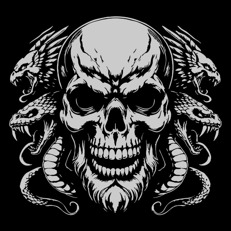 Skull with snake ring