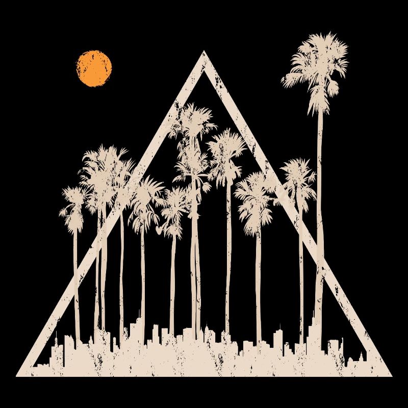 Palm Trees Tropical Summer Sunset Triangle