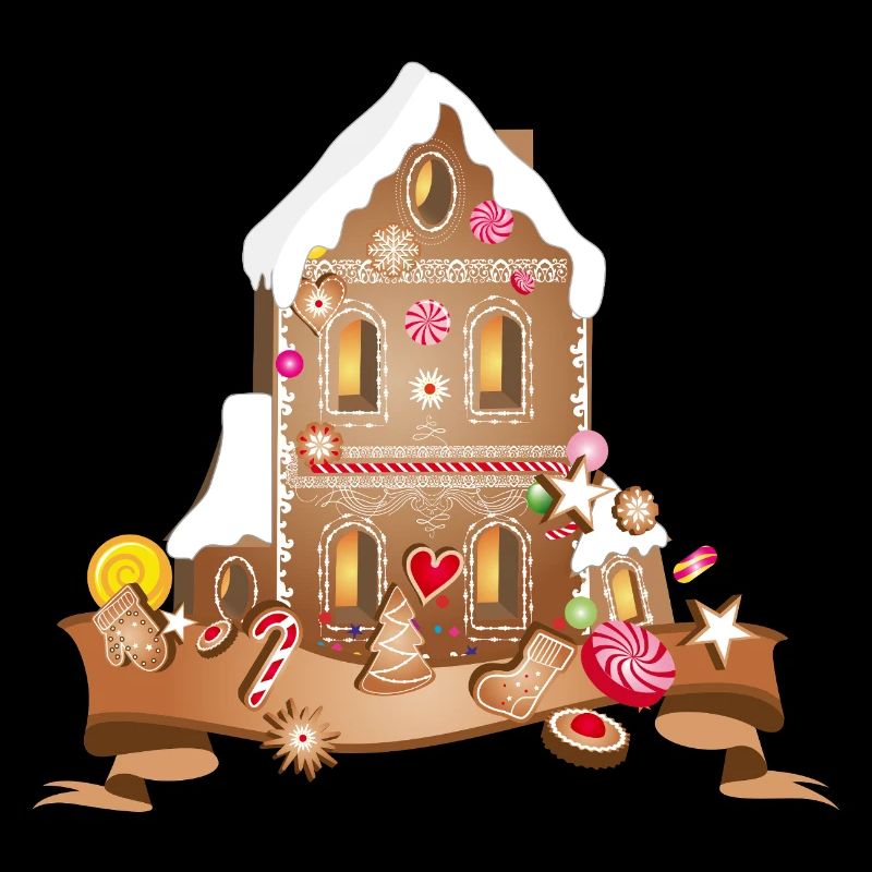 Maison festive en pain d’épice avec des biscuits de Noël