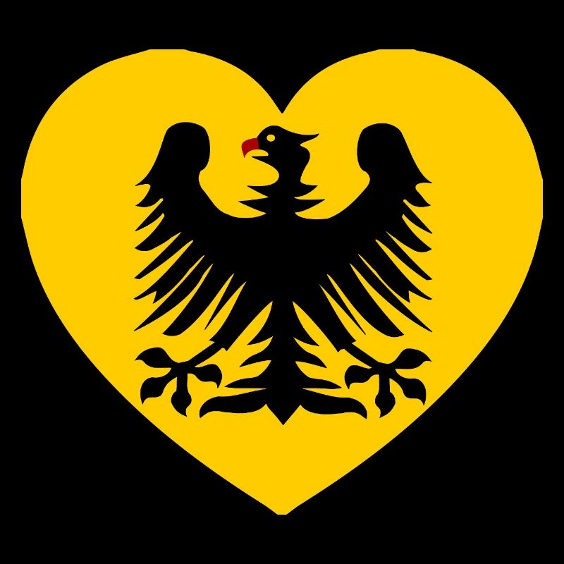Heraldic eagle emblem in the heart