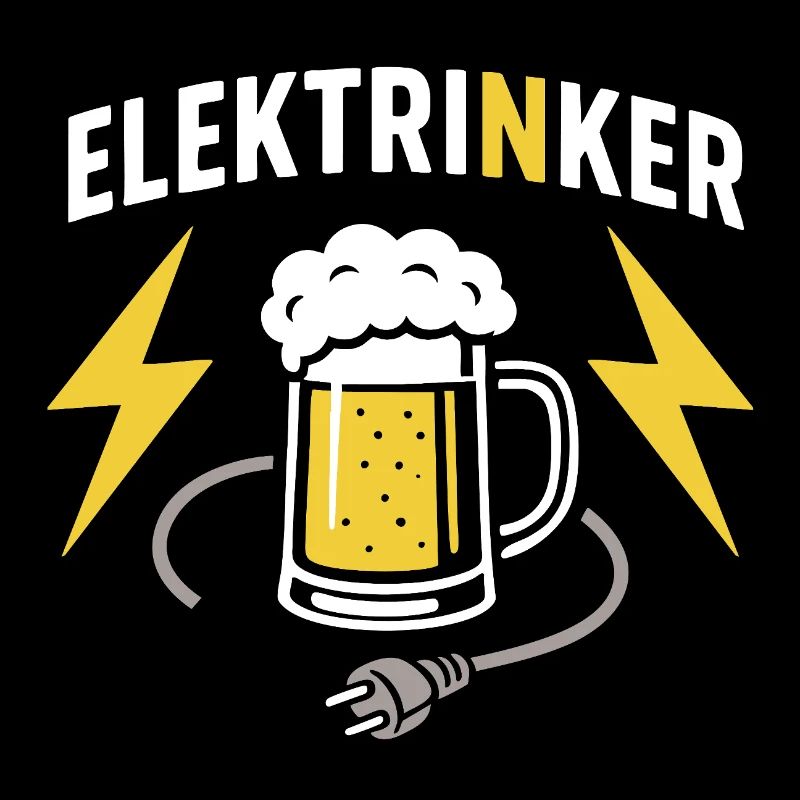 Elektrinker: Elektro Wortspiel Bier & Kabel Design