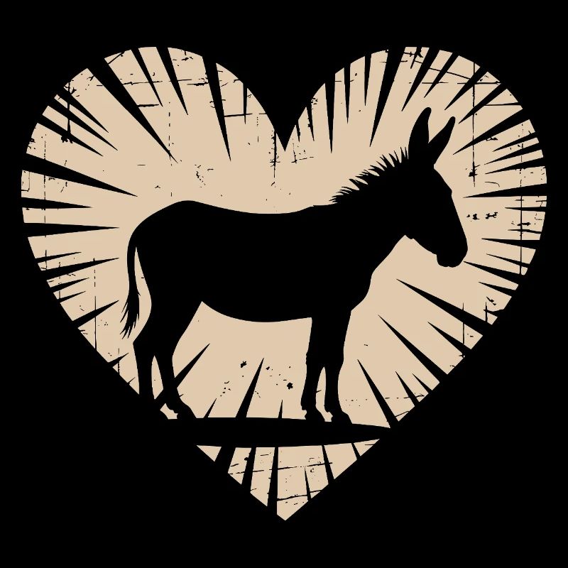 Heart with donkey silhouette