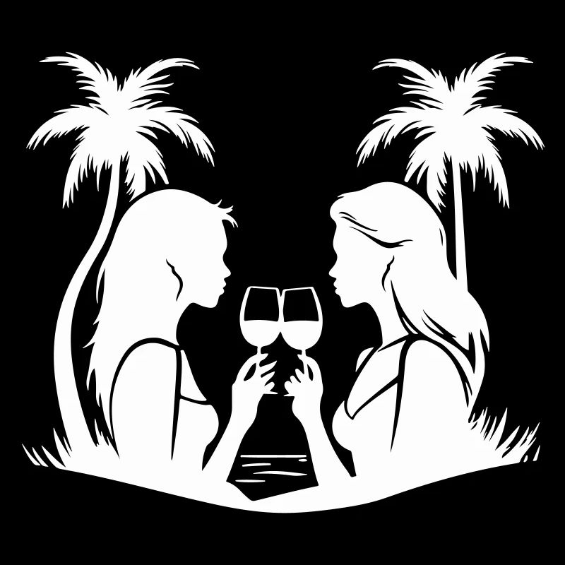 Frauen Dinner-Partie Silhouette