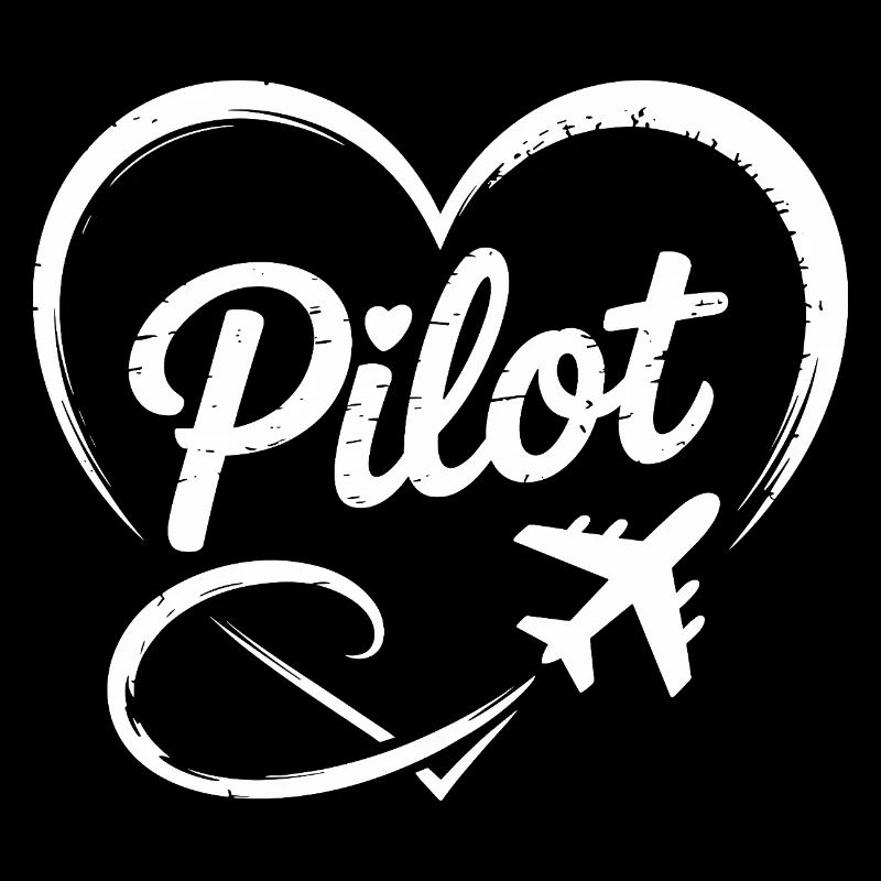 Pilot Heart Airplane Flight License