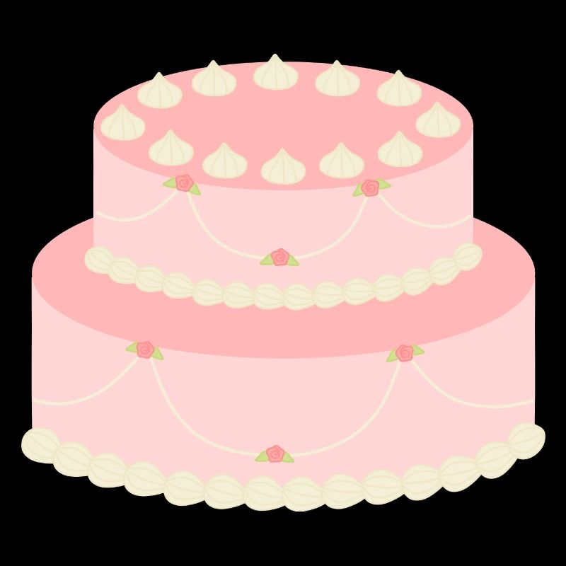 Gâteau à la rose pastel avec guirlandes