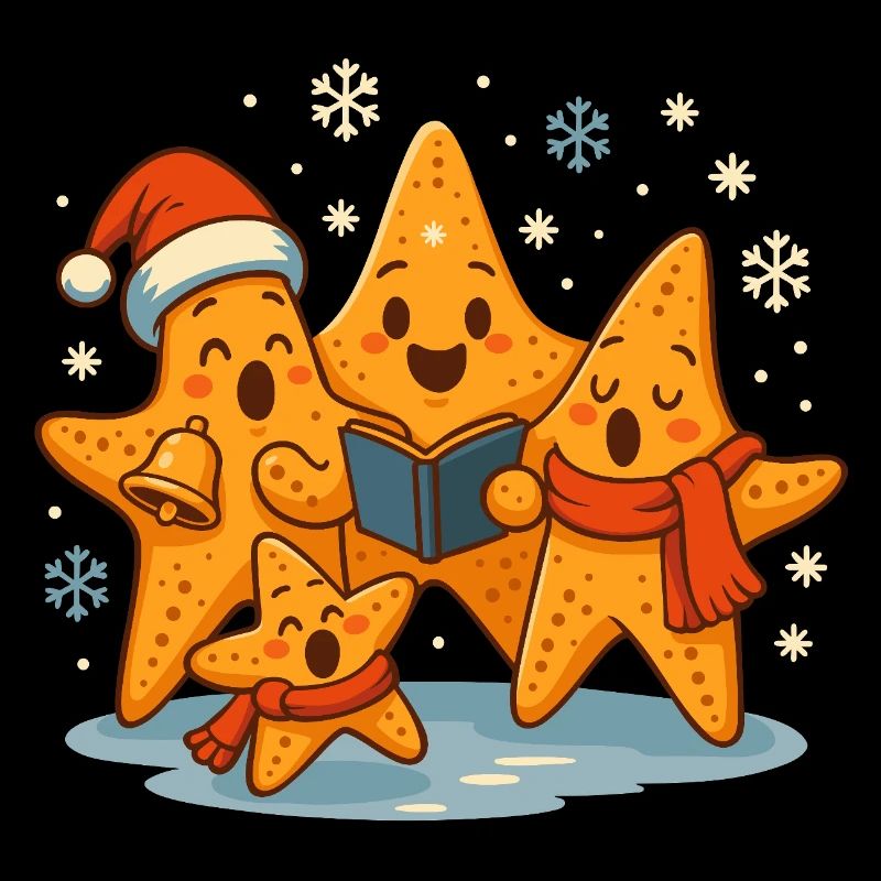 Weihnachten singende Seesterne Maritim